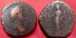 Ancient Coins - ANTONINUS PIUS AE as. Rome, under Hadrian, 138 AD. Pax standing, holding branch & cornucopia.