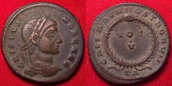 Ancient Coins - CRISPUS CAESAR AE3. Arles, 321 AD. VOT V in wreath