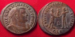 Ancient Coins - MAXIMIANUS AE post-reform radiate fraction. Alexandria, CONCORDIA MILITUM