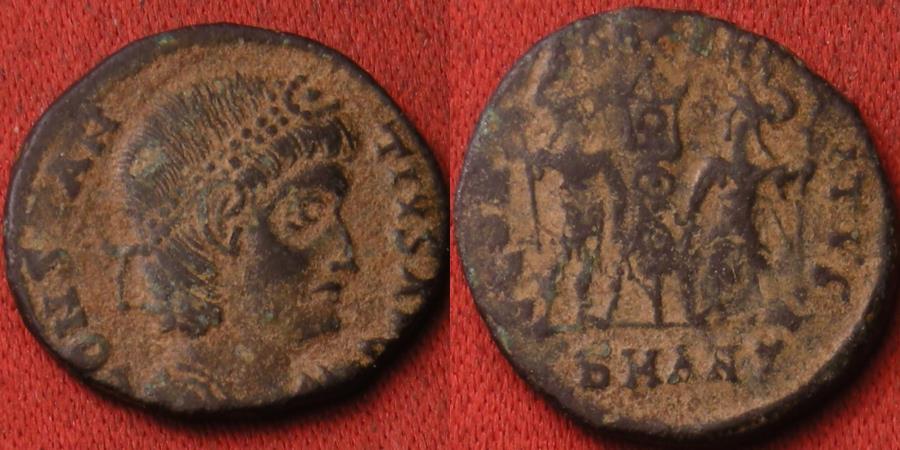 Ancient Coins - CONSTANTIUS II AUGUSTUS AE3. Antioch mint. Soldiers & standard.