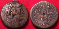 Ancient Coins - PTOLEMY V EPIPHANOS AE middle bronze. 204-180 BC. Wreathed Isis / Eagle on thunderbolt