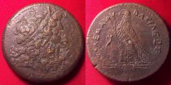 Ancient Coins - PTOLEMY III EUERGETES AE large drachm. 60.6 grams. Eagle on thunderbolt, Chi-Rho below