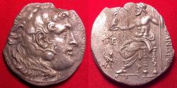 Ancient Coins - ALEXANDER III THE GREAT AR silver tetradrachm. CHIOS, Ionian Islands. Sphinx in left field. Herakles / Zeus.