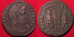 Ancient Coins - CONSTANTINE I THE GREAT AE3 follis. Gloria Exercitus, soldiers & standards. Struck at Constantinople