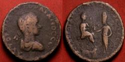 Ancient Coins - GORDIAN III & ABGAR III PHRAATES AE 32mm. Mesopotamia, Edessa. Investiture issue, circa 242 AD. Abgar presenting Victoria to Gordian who sits enthroned