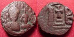 Ancient Coins - HERACLIUS & HERACLIUS CONSTANTINE AE dodecanummium. I B, cross potent between