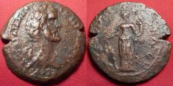Ancient Coins - ANTONINUS PIUS AE 34mm drachm. Alexandria, 148-149 AD. Tyche standing, holding rudder & cornucopia