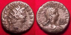 Ancient Coins - NERO & POPPAEA AR billon tetradrachm. Dual portrait issue, 64-65 AD.