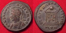 Ancient Coins - CONSTANTINE II CAESAR AE follis. Londinium, 323-324 AD. Altar inscribed VOTIS XX