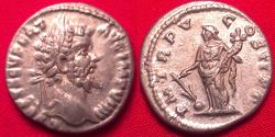Ancient Coins - SEPTIMIUS SEVERUS AR silver denarius. Laodicea ad Mare, 197 AD. Fortuna standing. Scarce.