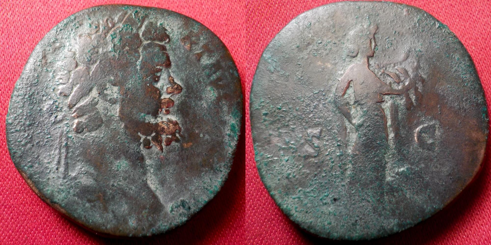 SEPTIMIUS SEVERUS AE sestertius. AFRICA! Rome, 194 AD. Africa standing,  lion at her side.