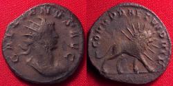 Ancient Coins - GALLIENUS AR silver antoninianus. Lion with radiate mane. COHH PRAET, Legionary issue type for the PRAETORIAN GUARD. Rare, attractive.