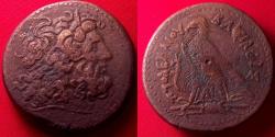 Ancient Coins - PTOLEMY IV PHILOPATOR AE 42mm drachm. 71.6 grams. Alexandria, Egypt. Eagle on thunderbolt.