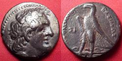 Ancient Coins - PTOLEMY II PHILADELPHOS AR silver tetradrachm. Sidon, 266-265 BC. Eagle on thunderbolt
