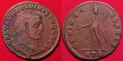 Ancient Coins - MAXIMINUS II CAESAR AE follis. Nicomedia. Genius standing left