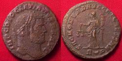 Ancient Coins - DIOCLETIAN AE large follis. Moneta standing, holding scales & cornucopia. Rome mint.