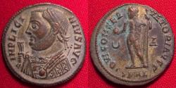 Ancient Coins - LICINIUS I AUGUSTUS silvered follis. Alexandria. Jupiter standing. Nice golden toned silvering.