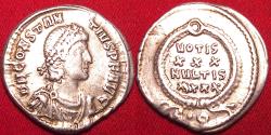 Ancient Coins - CONSTANTIUS II AR silver siliqua. Constantinople, 4th officina. Vows in wreath