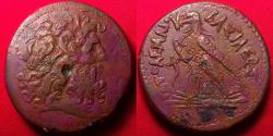Ancient Coins - PTOLEMY IV PHILOPATOR AE 41mm drachm. 66.5 grams. Alexandria, Egypt. Eagle on thunderbolt.