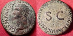 Ancient Coins - GERMANICUS AE as. Struck by Caligula. Legend around SC.