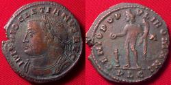 Ancient Coins - DIOCLETIAN AE large follis. Lugdunum. Left facing bust of Diocletian! Genius standing. 10.2 grams.