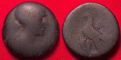 Ancient Coins - CLEOPATRA VII PHILOPATOR, Queen & Pharaoh of Egypt, AE 80 drachmae. Eagle on thunderbolt.