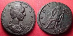 Ancient Coins - JULIA MAESA AE as. Under Elagabalus, 218-222 AD. Pudicitia seated left. Rare.