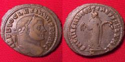 Ancient Coins - DIOCLETIAN AE large follis. Carthage mint. SALVIS AVGG ET CAESS FEL KART, Carthage holding fruits.