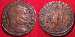 Ancient Coins - CONSTANTIUS I CHLORUS, as Caesar, AE large follis. Rome mint, SAC MON VRB, Moneta standing.