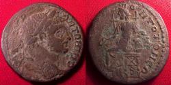 Ancient Coins - CARACALLA AE tetrassarion. Tomis, Odessos. Kybele enthroned, holding drum, lion at her feet. Scarce.
