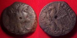 Ancient Coins - PTOLEMY V EPIPHANOS AE middle bronze. 204-180 BC. Wreathed Isis / Eagle on thunderbolt