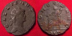 Ancient Coins - GALLIENUS AE antoninianus. CONCOR AVG, Concordia seated. Scarce
