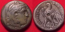 Ancient Coins - PTOLEMY II PHILADELPHOS AE obol. Alexander III in elephant skin headdress. Eagle standing