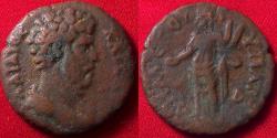 Ancient Coins - AELIUS CAESAR AE diobol. Alexandria. Euthenia or Homonoia standing