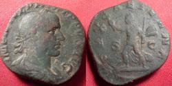 Ancient Coins - PHILIP I THE ARAB AE sestertius. PAX AETERNA, Pax running left, holding branch & scepter.
