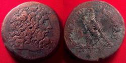 Ancient Coins - PTOLEMY IV PHILOPATOR AE 43mm drachm. 68.3 grams. Alexandria, Egypt. Eagle on thunderbolt.