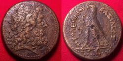 Ancient Coins - PTOLEMY III EUERGETES 34mm triobol. Eagle standing, Chi-Ro between legs.