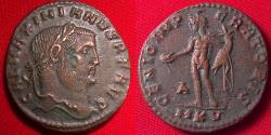 Ancient Coins - GALERIUS AUGUSTUS AE follis. Cyzicus mint. GENIO AUGUSTI, Genius standing.