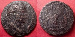 Ancient Coins - CARACALLA AE 25mm. Tyre, Phoenicia. Temple of the Phoenician Koinon, in perspective. Rare.