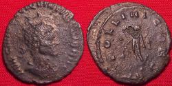 Ancient Coins - QUINTILLUS AE silvered antoninianus. APOLLINI CONS, Apollo standing, holding branch, leaning on lyre.