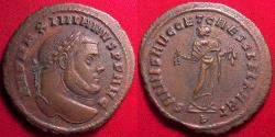 Ancient Coins - MAXIMIANUS AE large follis. 10.4 grams! Carthage mint, Carthago standing, holding fruit. Sharp example