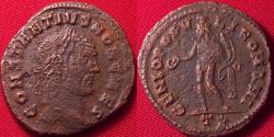 Ancient Coins - CONSTANTIUS I CHLORUS, as Caesar, AE large follis. GENIO POPVLI ROMANI, Ticinum.