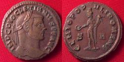 Ancient Coins - DIOCLETIAN AE large follis. Genius standing, Siscia mint. No mintmark, S A in fields. Scarce.