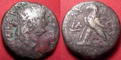 Ancient Coins - NERO billon silver tetradrachm. Alexandria mint. Eagle advancing, simpulum behind