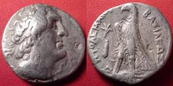 Ancient Coins - PTOLEMY II PHILADELPHOS AR silver tetradrachm. Tyre, regnal year 20 (266-265 BC). Eagle on thunderbolt