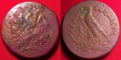 Ancient Coins - PTOLEMY IV PHILOPATOR AE 42mm drachm. 64.5 grams. Alexandria, Egypt. Eagle on thunderbolt.