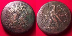 Ancient Coins - PTOLEMY IV PHILOPATOR AE 41mm drachm. 69.8 grams. Alexandria, Egypt. Eagle on thunderbolt.