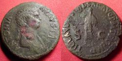 Ancient Coins - ANTONIA AE dupondius. Togate Claudius standing, holding simpulum.