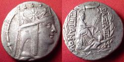 Ancient Coins - TIGRANES II THE GREAT (Tigranos) AR silver tetradrachm. Tyche seated, river god Orontes below. Rare