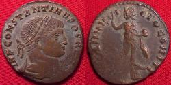 Ancient Coins - CONSTANTINE I AE follis. Rome mint. SOLI INVICTO COMITI, Sol standing.